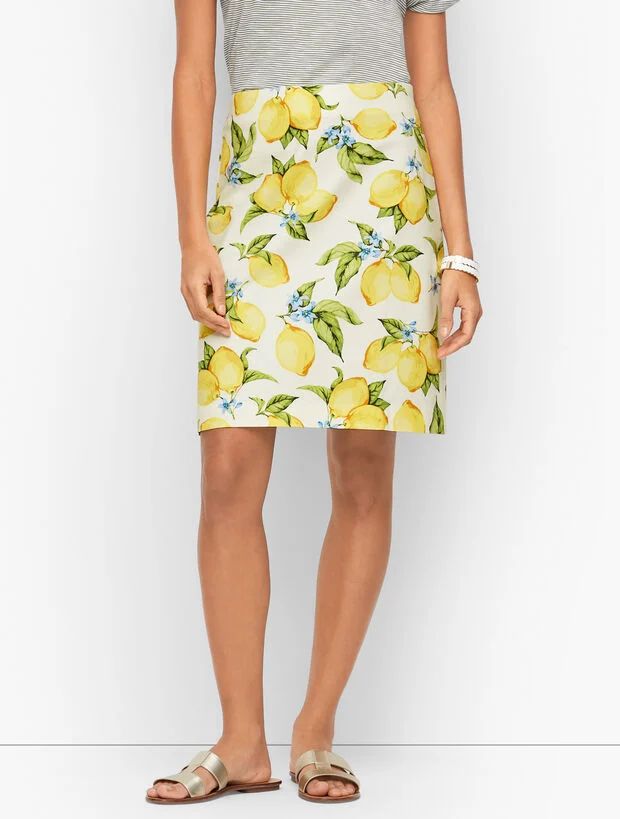 Canvas A-Line Skirt - Lemon Blossom | Talbots