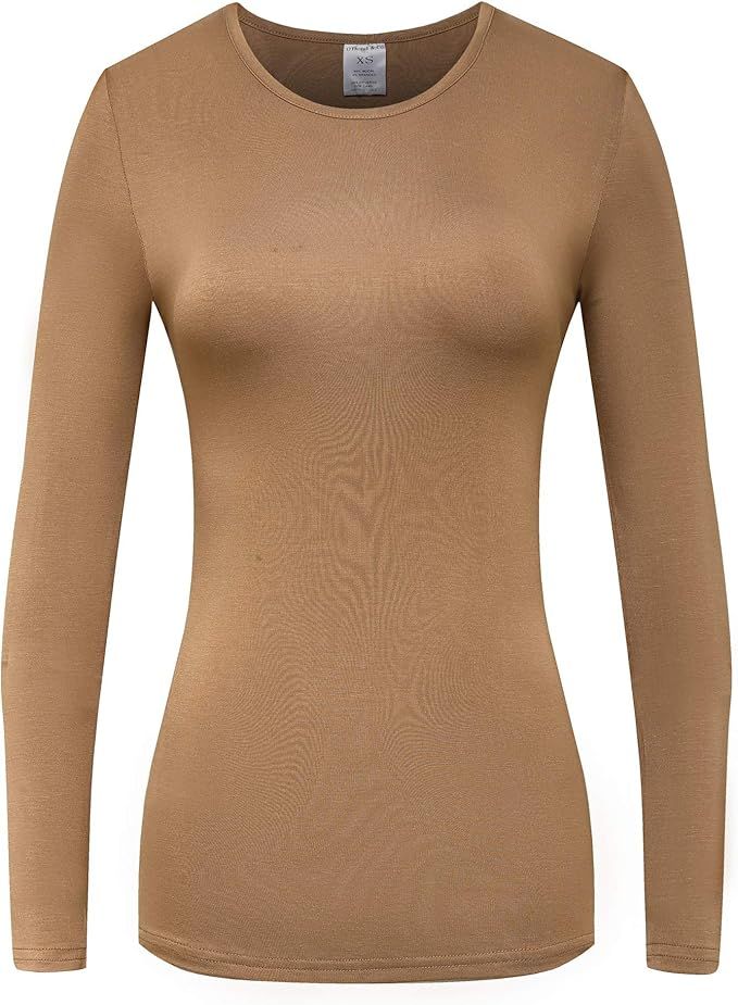 OThread & Co. Women's Long Sleeve T-Shirt Comfy Underscrub Tee Basic Stretch Layer | Amazon (US)
