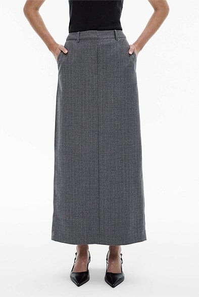 Wool Blend Pinstripe Skirt | Witchery (AU)