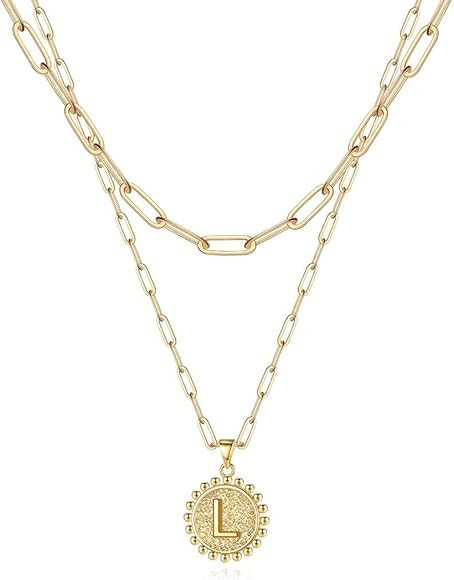 Layered Choker Necklaces for Women, 14K Gold Plated Dainty Layering Paperclip Chain Necklace Simp... | Amazon (US)