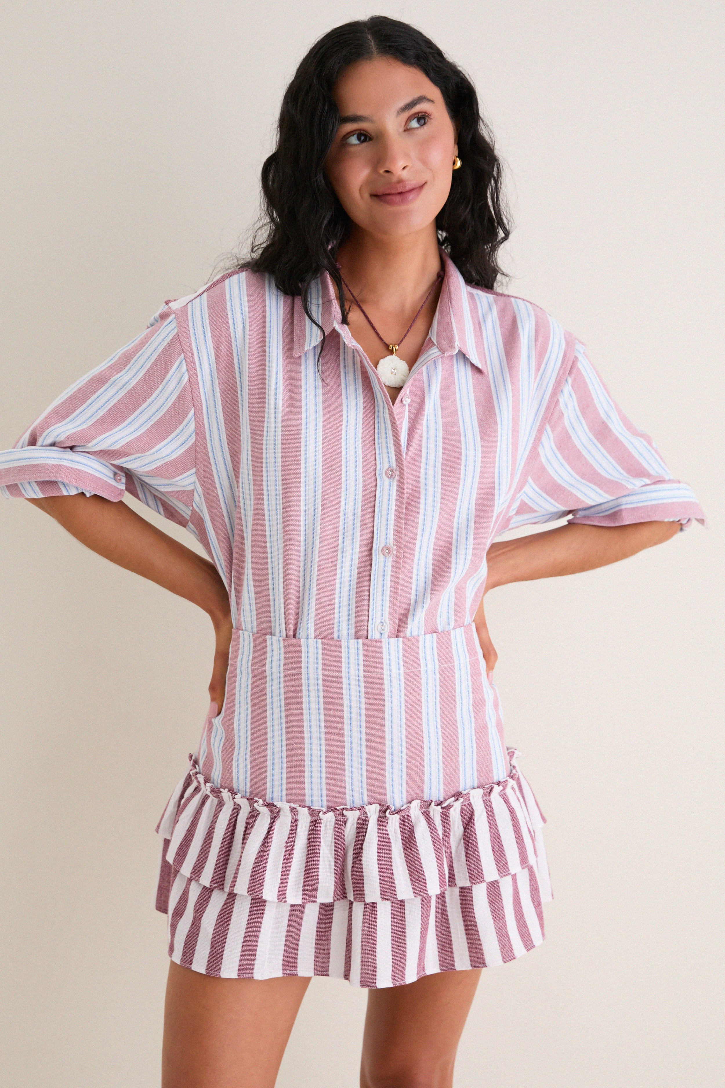Claret Combo Stripe Classsic Button Down | Tuckernuck (US)