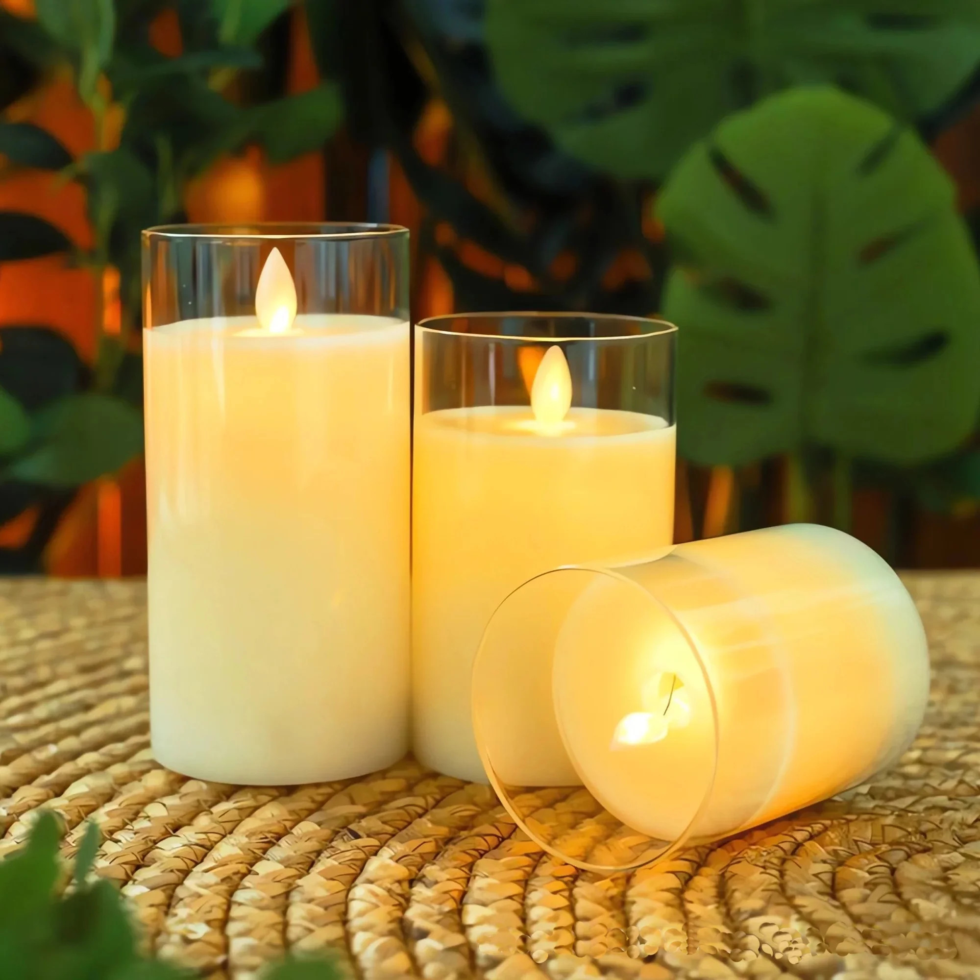 Flameless Led Candles Flickering, Wick Moving Flame Faux Wickless Pillar Battery Operated Candles... | Walmart (US)