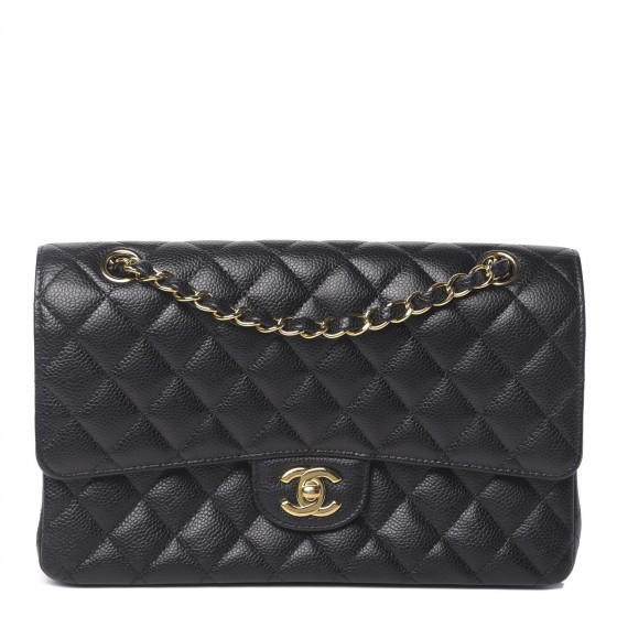 CHANEL Caviar Quilted Medium Double Flap Black | Fashionphile
