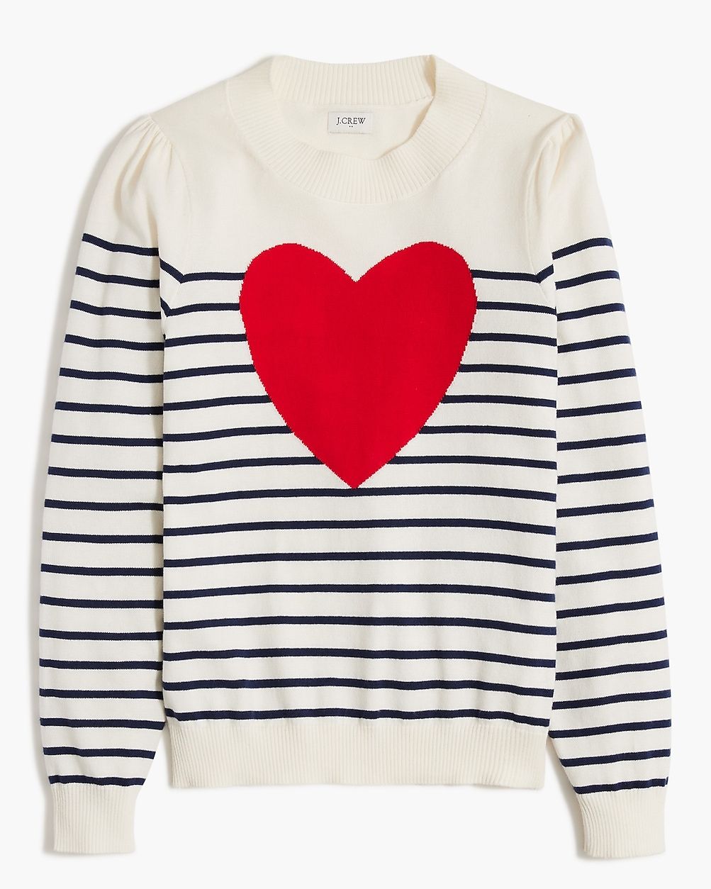 Puff-sleeve heart sweater | J.Crew Factory