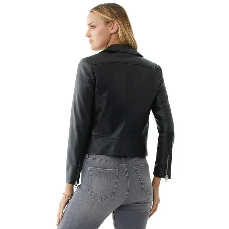 Scoop Women's Faux Leather Moto Jacket | Walmart (US)