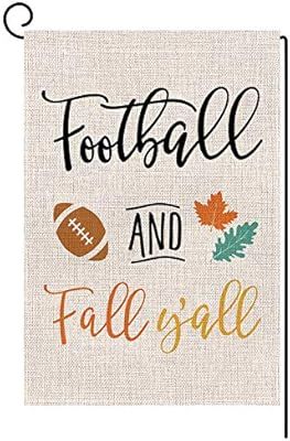 BLKWHT 168810 Football and Fall Y'all Small Garden Flag Vertical Double Sided 12.5 x 18 Inch Autu... | Amazon (US)