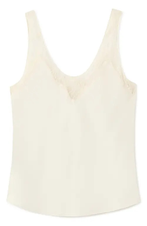 MANGO Reia Sleeveless Satin Top in Ecru at Nordstrom, Size Large | Nordstrom
