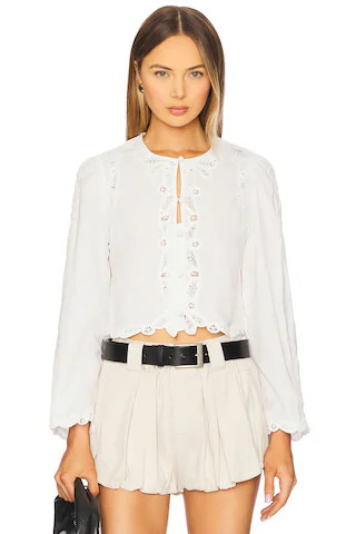 Sea Elke Soutache Long Sleeve Blouse in White from Revolve.com | Revolve Clothing (Global)