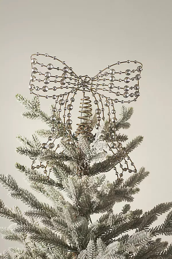 Jeweled Metal Bow Tree Topper | Anthropologie (US)
