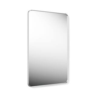 Essential 30 in. W x 45 in. H Rectangular Framed Wall Mount Bathroom Vanity Mirror in Polished Chrome | The Home Depot