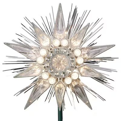 GE 9-in Star Silver Clear Christmas Tree Topper Lowes.com | Lowe's