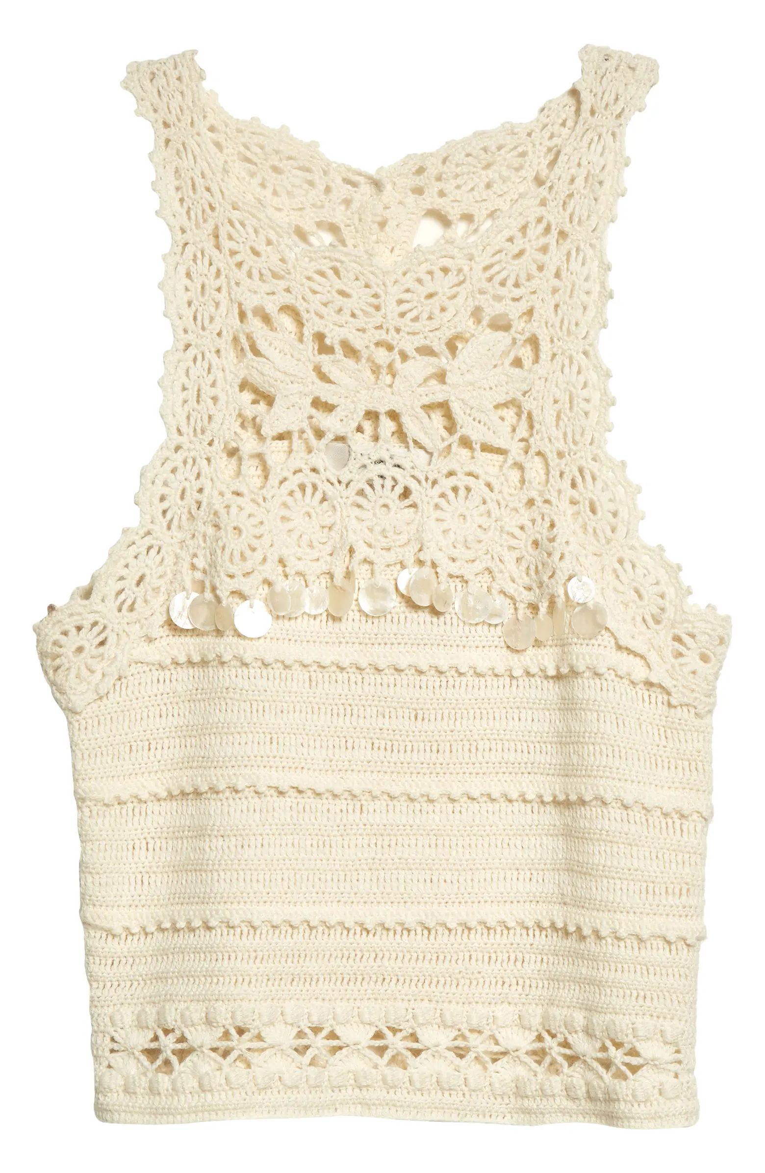 Gia Crochet Detail Wool Sweater Tank | Nordstrom