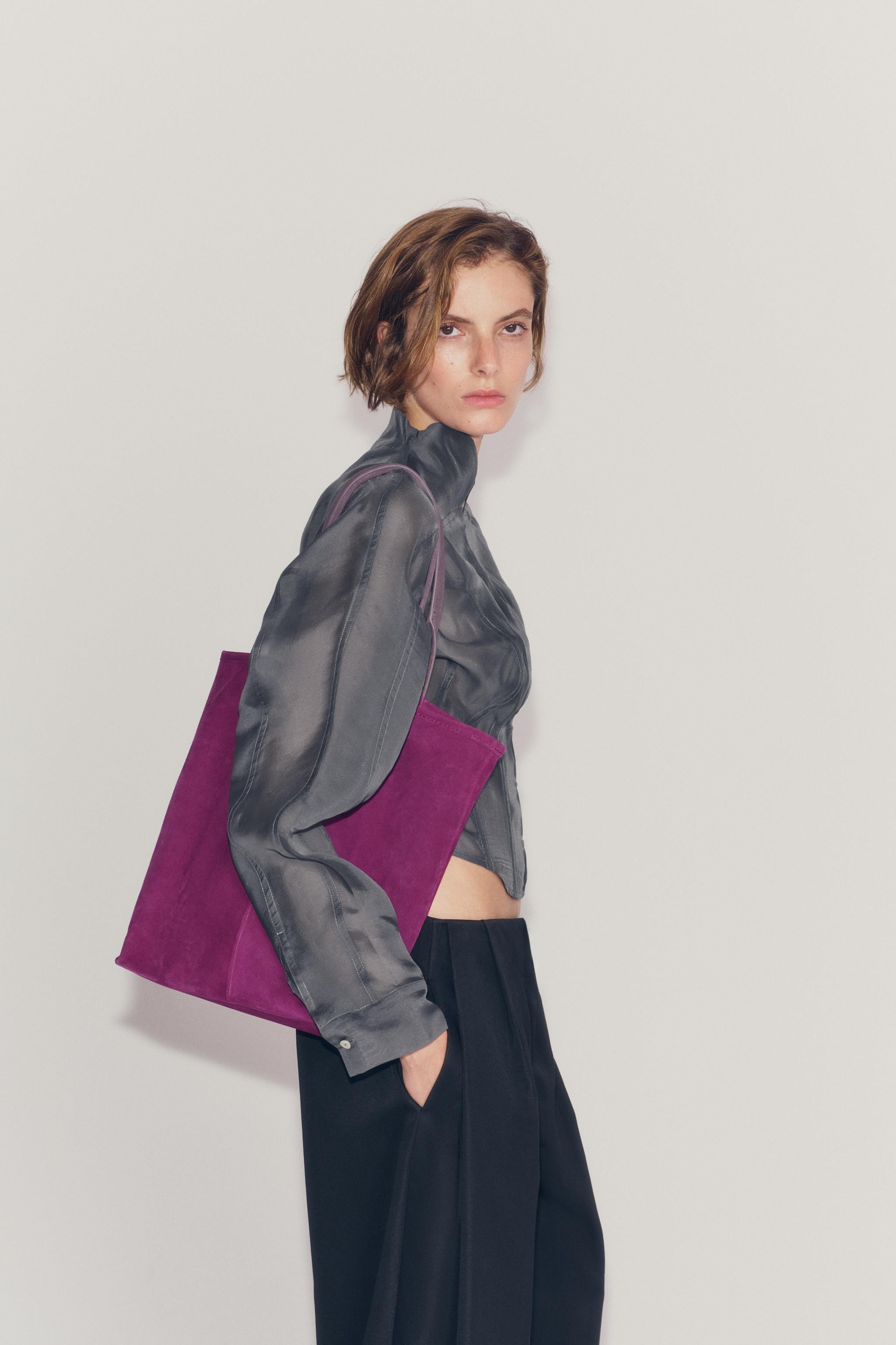 LEATHER SHOPPER BAG | Zara US