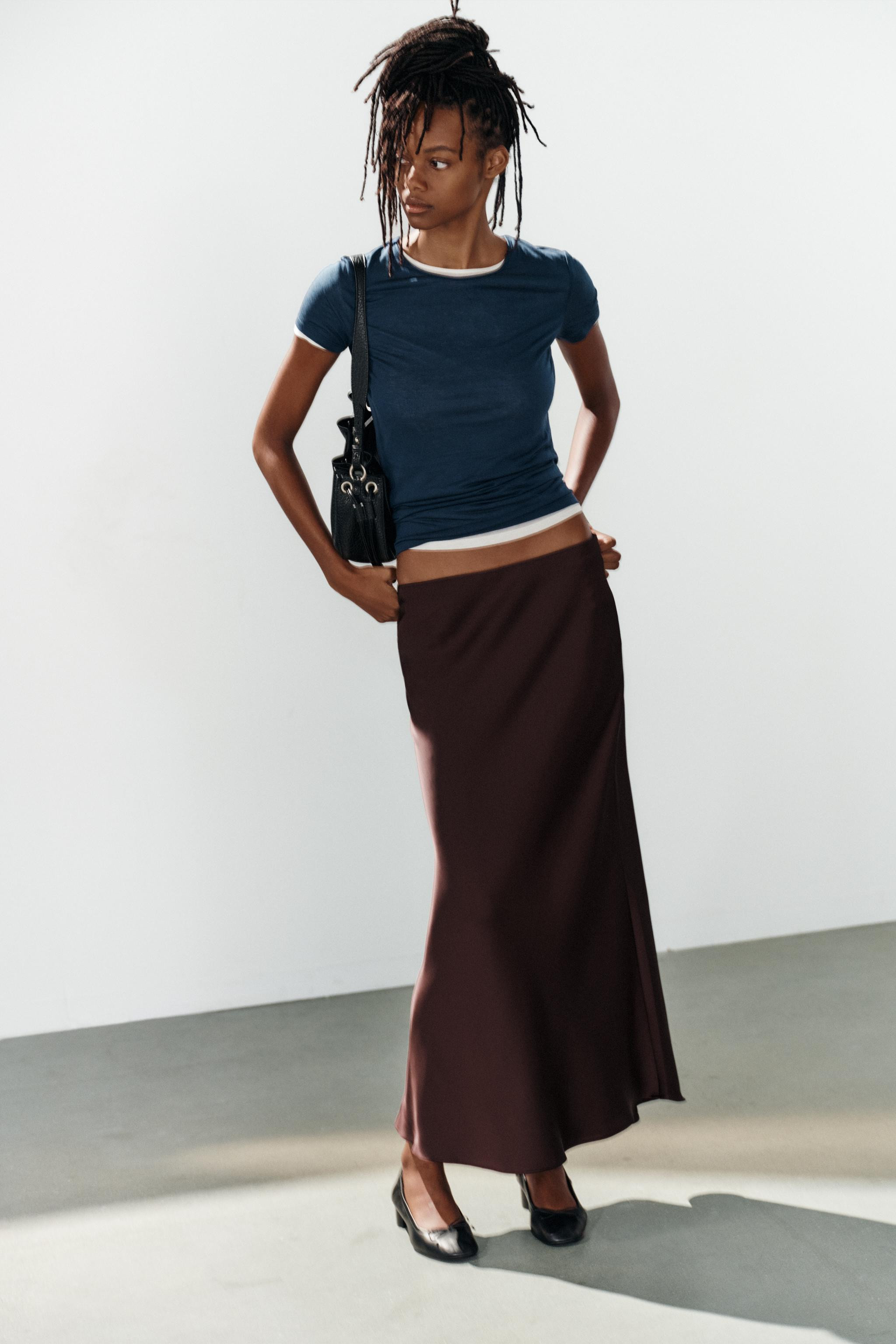 SATIN MIDI SKIRT | Zara US