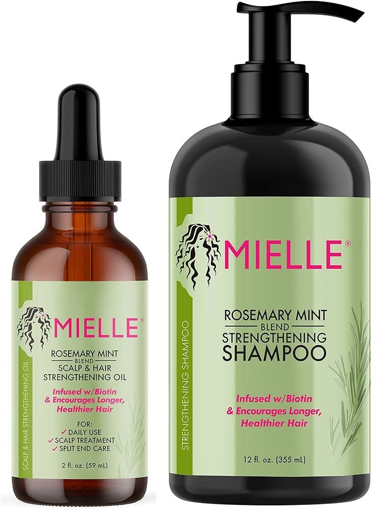 Mielle Organics Rosemary Mint Strengthening Hair Oil and Shampoo | Amazon (US)
