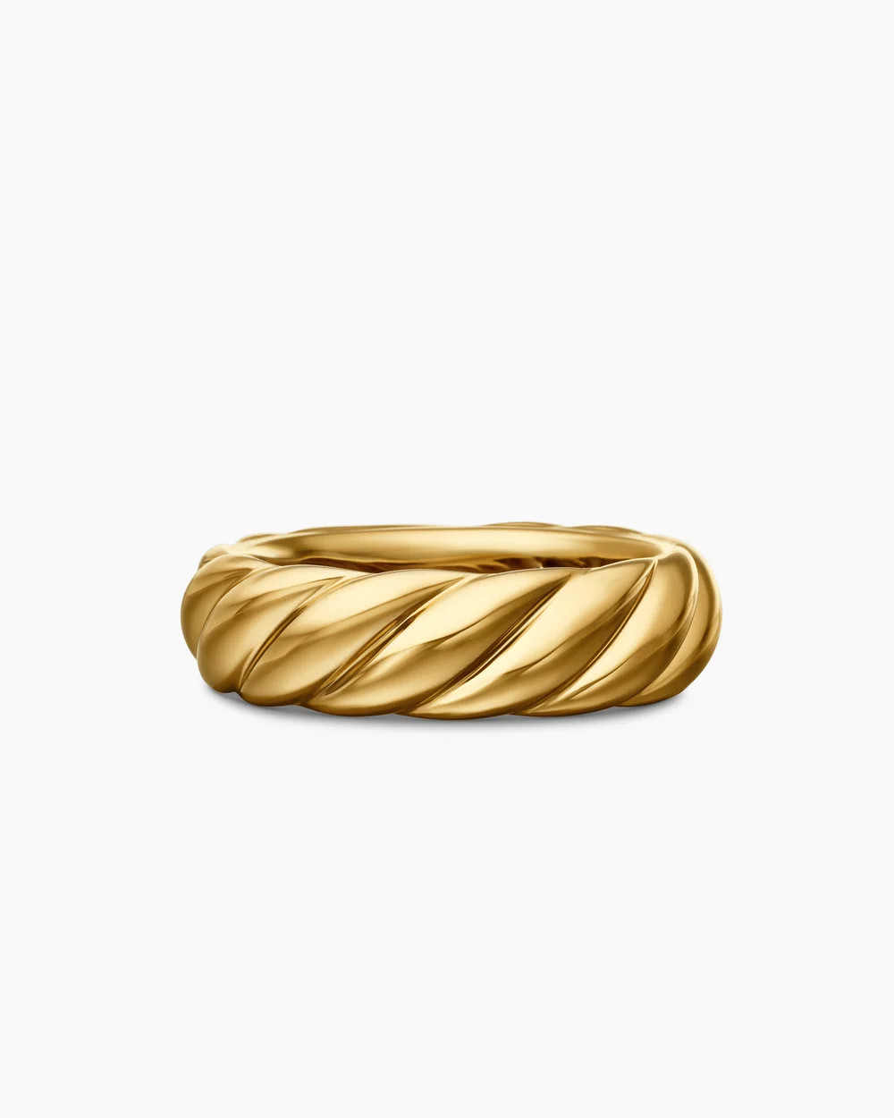 David Yurman | Sculpted Cable Band Ring in 18K Yellow Gold, 6mm | David Yurman