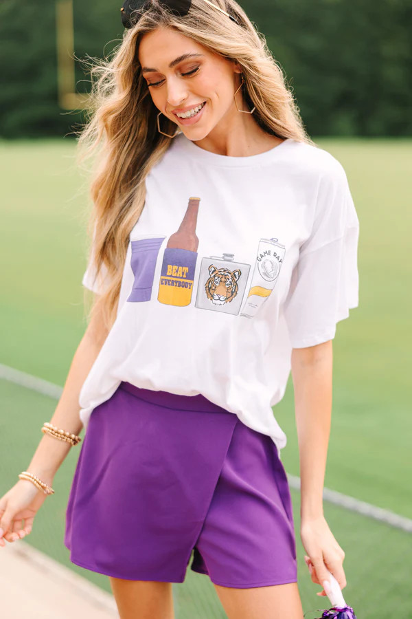 Drink Local Purple And Gold Gameday Graphic Tee | The Mint Julep Boutique