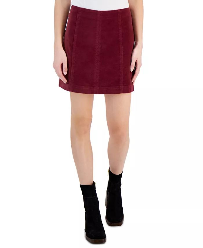Tinseltown Women's Solid Unlined Velvet Seamed Mini Skirt - Macy's | Macy's