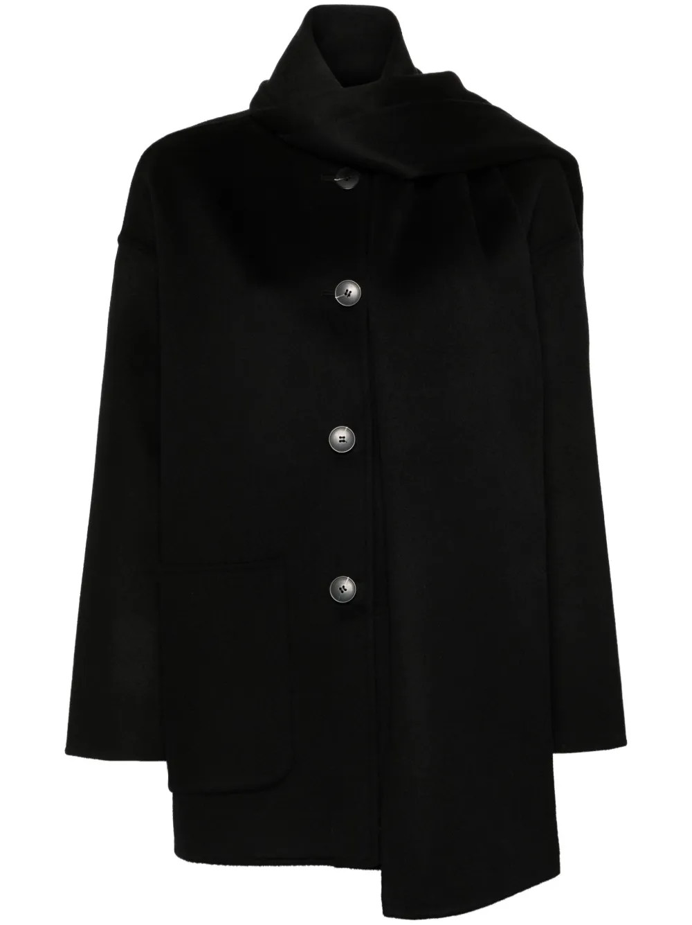 THE DYNAMIS STUDIO Antwerp Scarf Coat | Black | FARFETCH HU | Farfetch Global