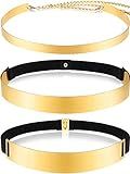 3 Pieces Gold Belts for Women, Fashion Belts Metal Waist Belt Shiny Polished Adjustable Metal Mirror | Amazon (US)