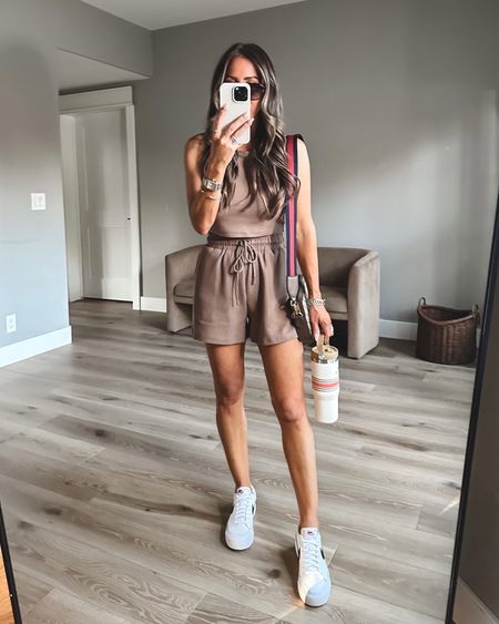 The cutest 2 piece casual summer outfit idea from Amazon 
Loungewear casual outfit shorts set sz small
Sneakers tts
Gucci crossbody 
Stanley mug linking similar.. I love this style and have in solids as well 
#liveloveblank #casualoutfit #amazonfinds #amazonfashion
Vacation style 


#LTKstyletip #LTKSeasonal #LTKfindsunder50