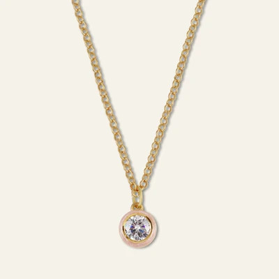 HART x Hill House Shimmer Pink Enamel Bezel Necklace | HART