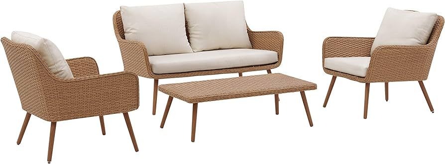 Crosley Furniture KO70300LB Landon Outdoor Wicker 4-Piece Conversation Set (Loveseat, 2 Chairs, C... | Amazon (US)