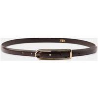 Zara - 100% Leather Thin Belt - Brown - 32 (Us 32) - Woman | Zara US