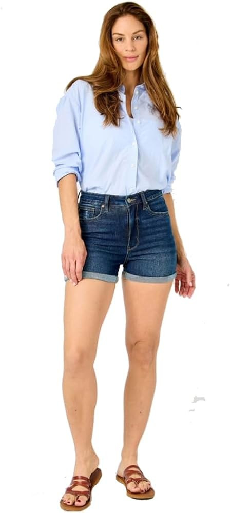 Judy Blue Tummy Control High Waist Cool Denim Shorts, 150286 | Amazon (US)