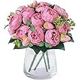 Wcro Artificial Flowers 4 Bunches Peonies Bouquets 20 Heads Silk Peonies Fake Flowers for Home Wi... | Amazon (US)