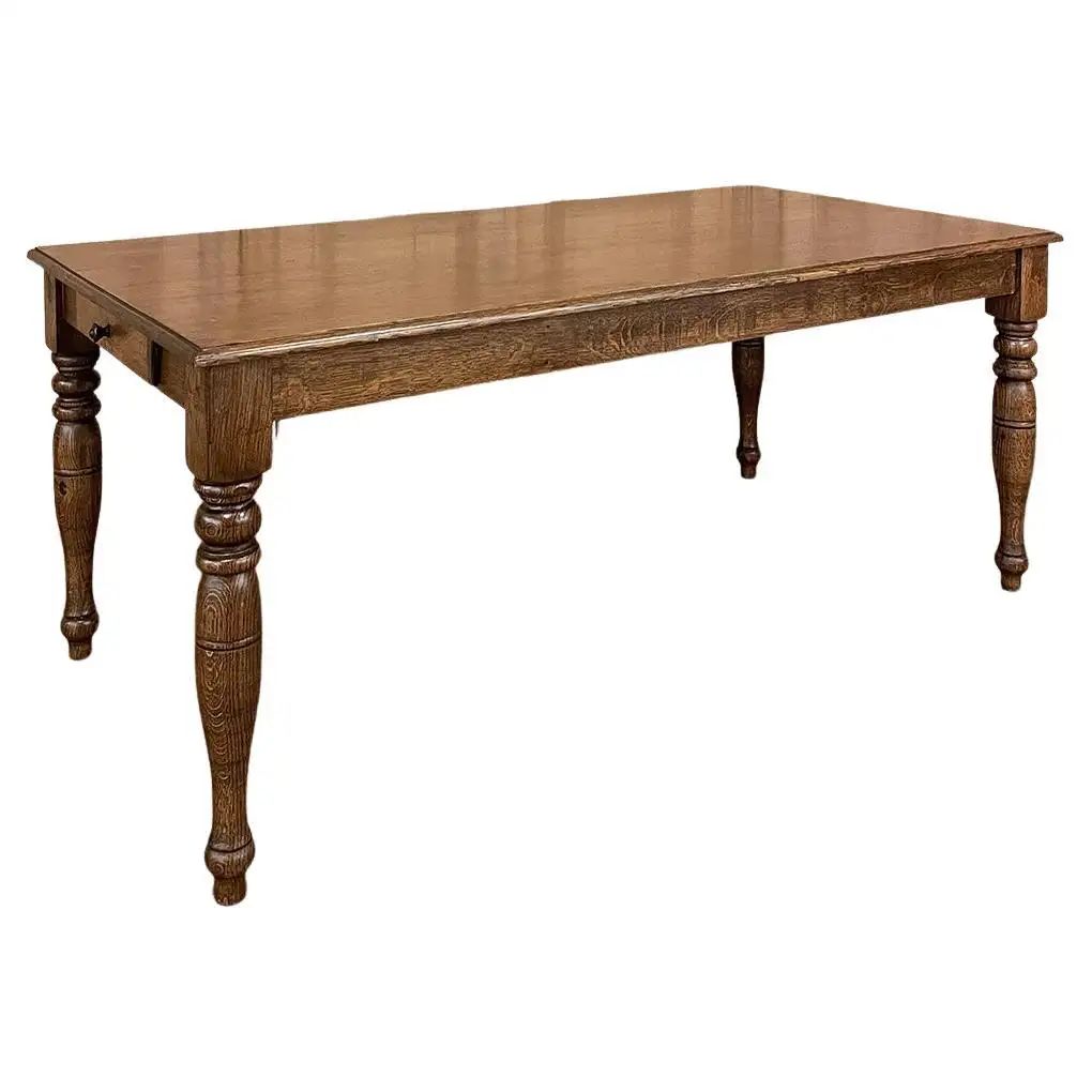 Antique Rustic European Oak Dining Table | 1stDibs