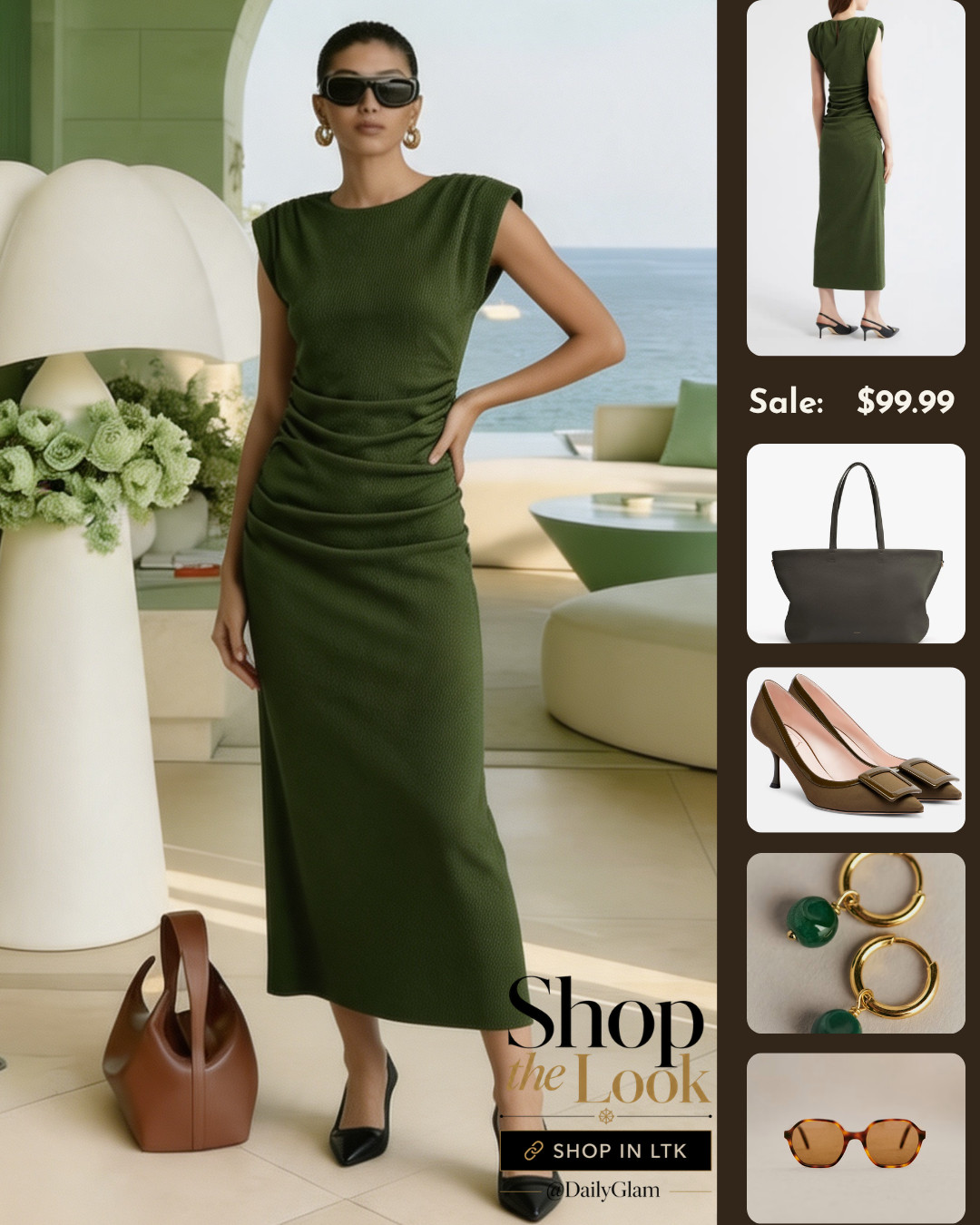 Nothing feels more grounding than slipping into an olive green midi dress 🫒#OliveGreenDress #SlowLivingStyle #MatureWomenFashion #EffortlessChic 

 #LTKootd #LTKOver40 #LTKWorkwear