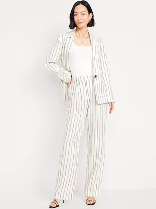 Extra High-Waisted Linen-Blend Taylor Wide-Leg Trouser Pants | Old Navy (US)