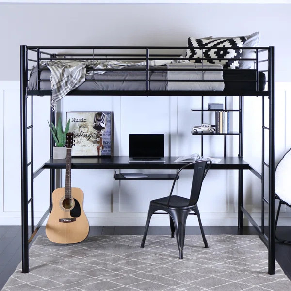 Maurice Full Loft Bed with Desk and Bookcase | Wayfair North America