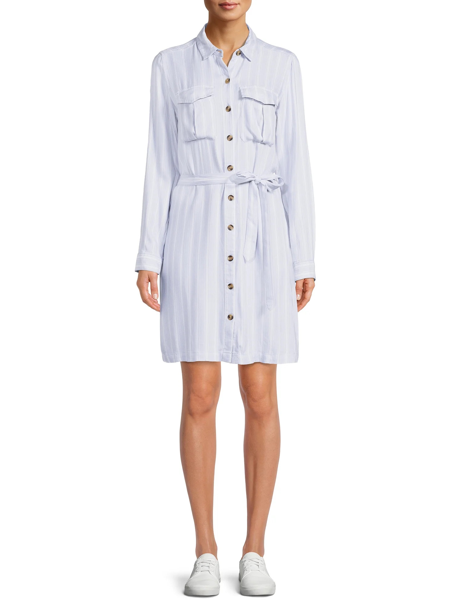 Time and Tru Women's Utility Shirt Dress | Walmart (US)