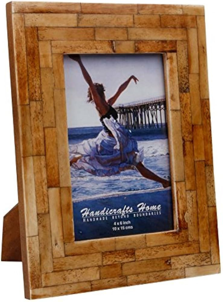 Handicrafts Home Mosaic Shimmering Picture Photo Frame Handmade Naturals Bone Frames For Photo Si... | Amazon (US)
