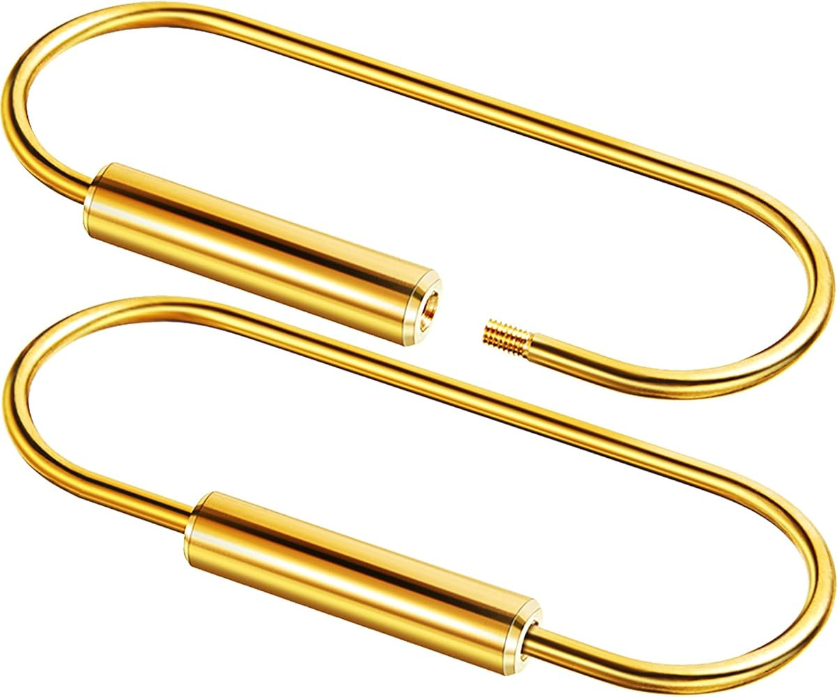 WILLBOND Brass Key Ring Gold Screw Lock Keychain Durable Brass Screw Clip Simple Style Keychain f... | Amazon (US)