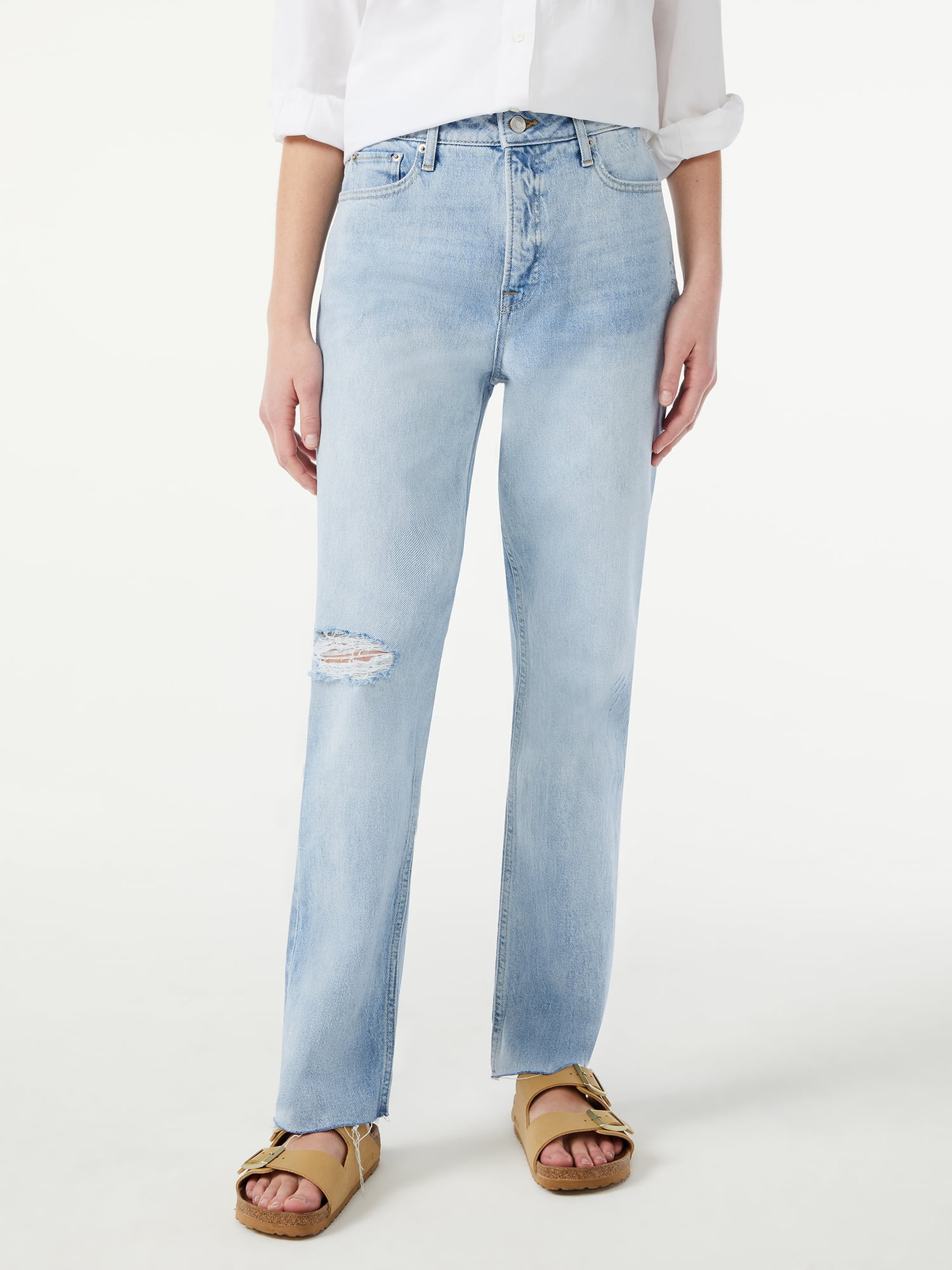 Free Assembly Women's Super High Rise Straight Jeans | Walmart (US)