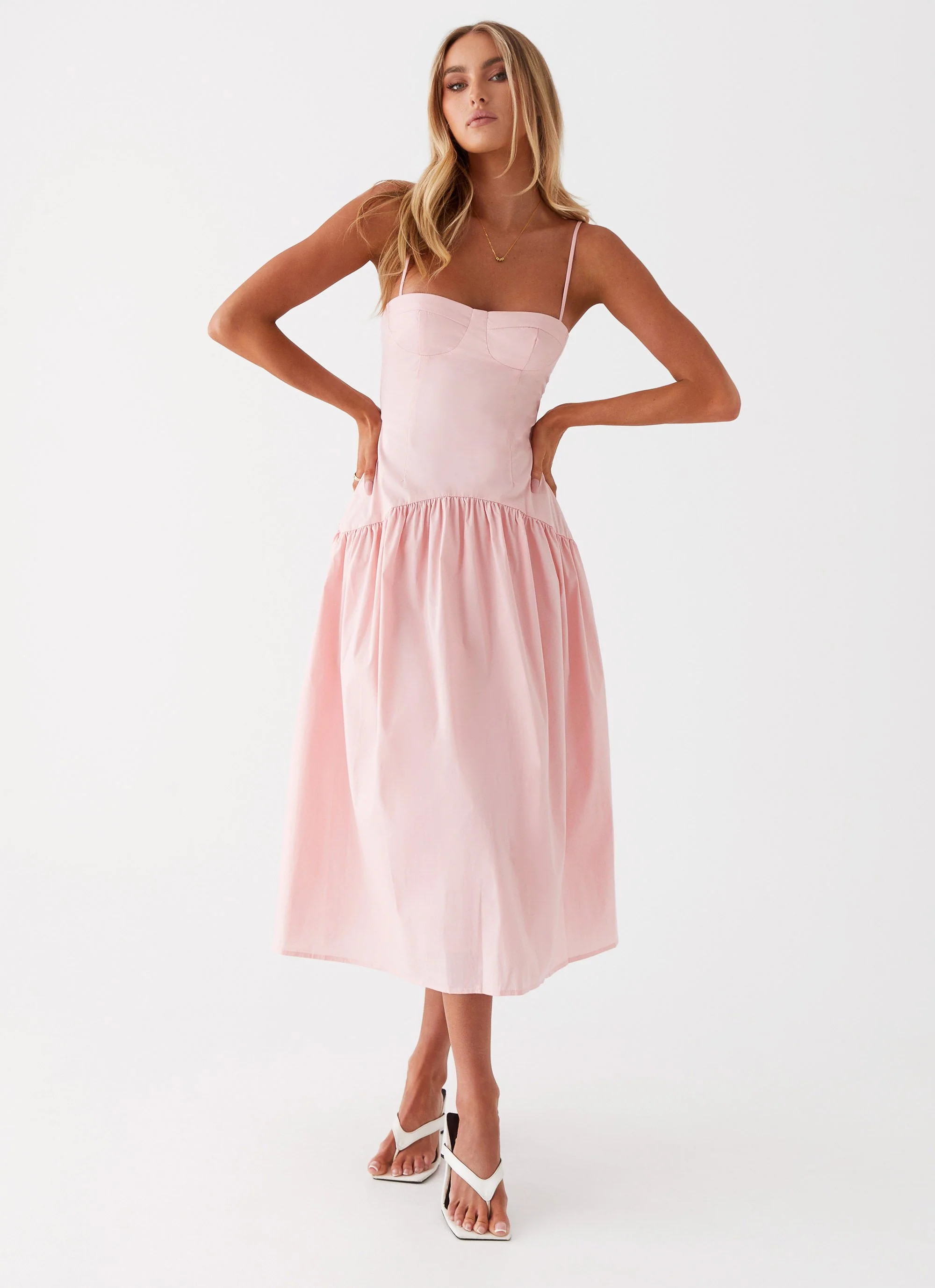Yvette Corset Midi Dress - Pink | Peppermayo (Global)