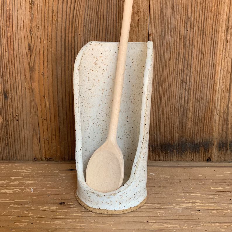 Ceramic Standing Spoon Rest open Kitchen Spoon Holder - Etsy | Etsy (US)