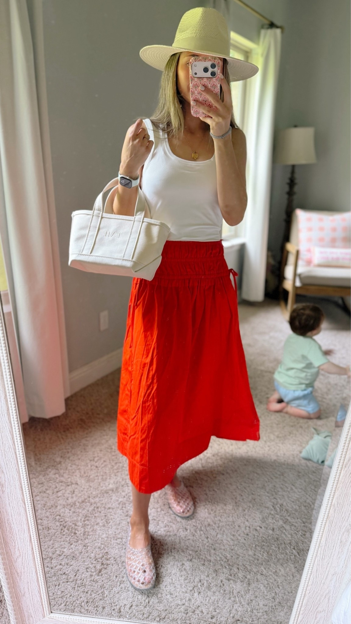 Another CUTE Walmart Find!😍 this skirt is part of a set. I’m not a fan of the set together on me, but as individual pieces, it makes for such effortlessly cute mom outfits for the summer!

Wearing XS in skirt and S in top. The L.L. Bean tote is the mini, natural color, with the Times Bold Monogram! Cannot link the hat (Wyeth Sutton Paper Straw Fedora in Ivory) but linked similar!

#LTKootd #LTKmomlife #LTKSeasonal
