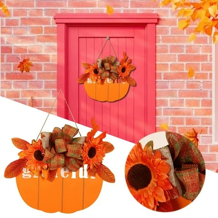 Home Decor Thanksgiving Decoration News Door Hanging Maple Leaf Sunflower Autumn Front Door Home Decoration Pumpkin Pendant | Walmart (US)