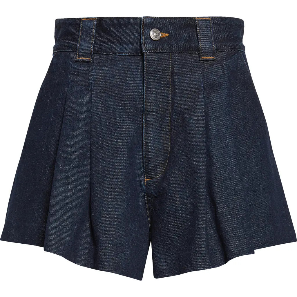 FRAME The Structural Pleated Denim Shorts in Rinse at Nordstrom, Size 28 | Nordstrom