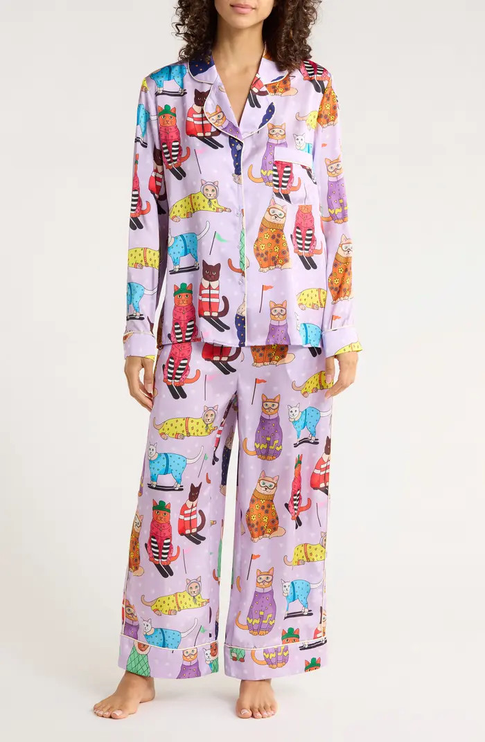 Karen Mabon Skiing Cats Classic Pajama Set | Nordstrom | Nordstrom