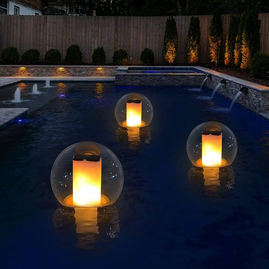 Floating Lights Solar Powered Globes for Pool, Pond, Patio & Hot Tub \u2013 Outdoor Lanterns Look... | Amazon (US)