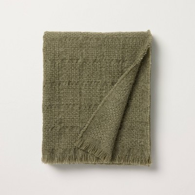 Woven Grid Throw Blanket Green - Hearth & Hand™ with Magnolia | Target