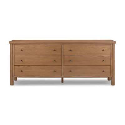 Roark 6 - Drawer Dresser - Amber Oak Veneer | Perigold