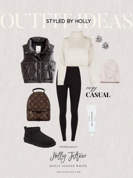 Cozy Casual outfit ideas! Follow @hollyjoannew for style and beauty! So happy you’re here babe! Xx

Abercrombie puffer vest
Commando black leggings
Revolve Turtleneck Sweater
Nordstrom Stud Earrings 
UGG Boots
Shopbop Beanie
Byredo Hand Cream

#LTKGiftGuide #LTKstyletip #LTKfindsunder100