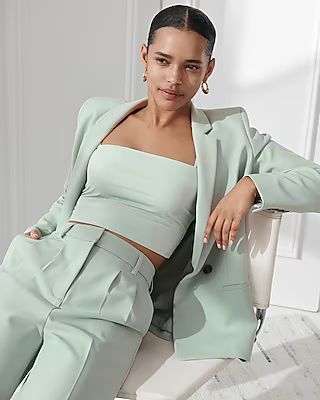 Supersoft Twill Double Breasted Blazer | Express