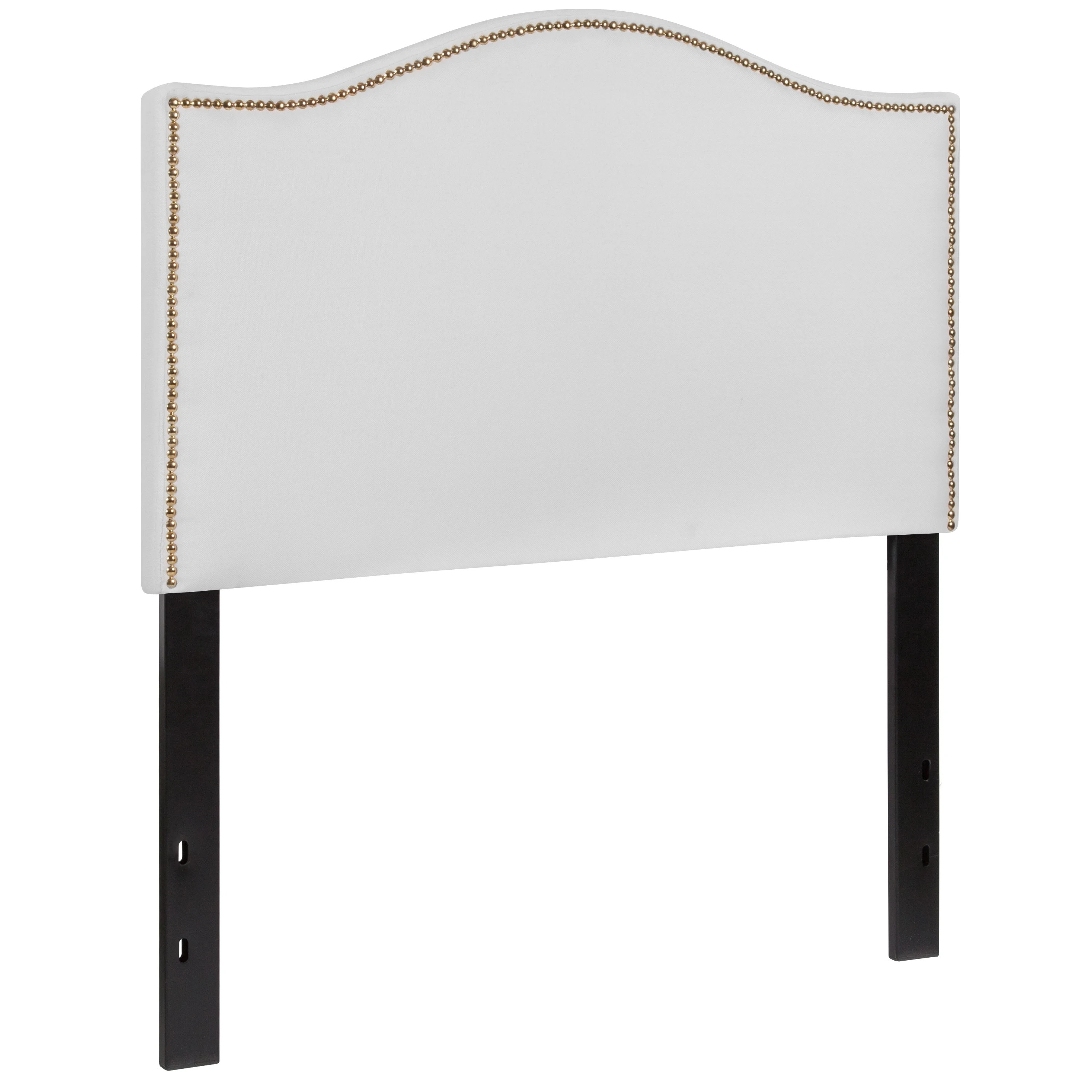 Flash Furniture Lexington Upholstered Twin Size Headboard with Accent Nail Trim in White Fabric | Walmart (US)